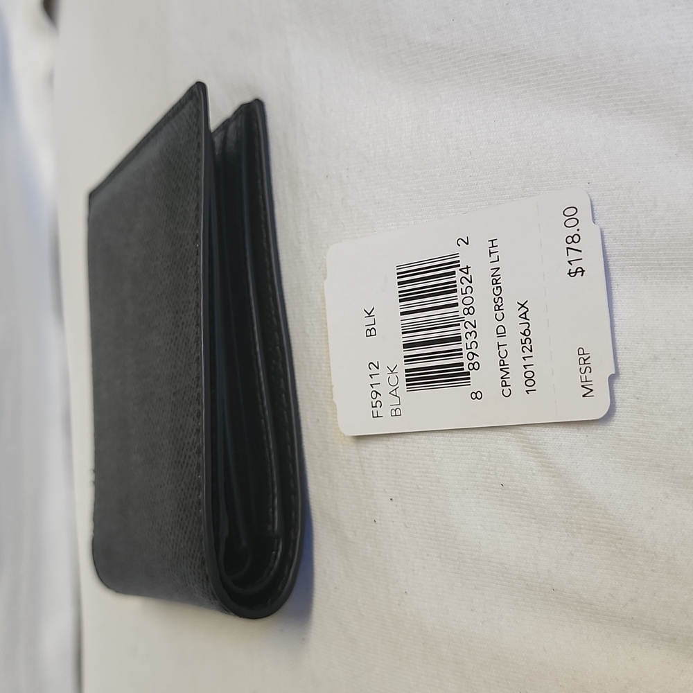 COACH Compact Black WALLET New - Picture 7 of 11